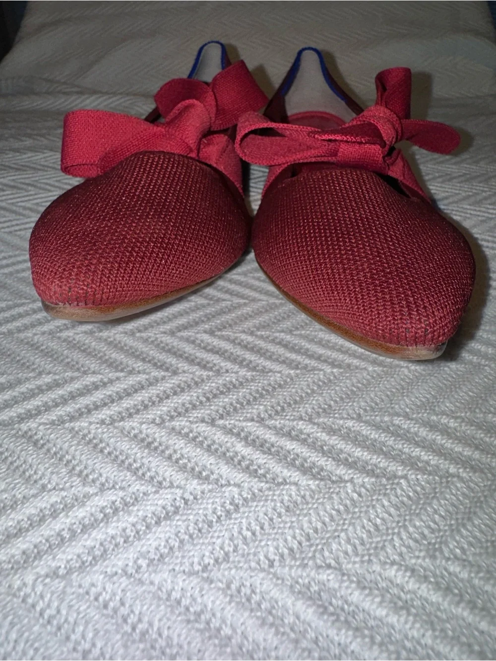 Rothy's Burgundy Pointed Bow-Detail Flats